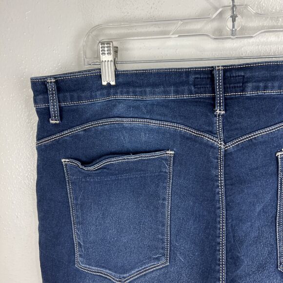 Extreme Jean Shorts Women 40 - 2X Blue Denim Stretch Casual Bottoms - Picture 10 of 10